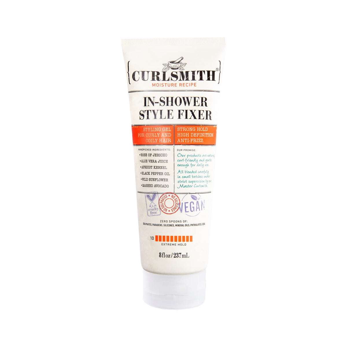 Curlsmith In-Shower Style Fixer Vegan Extreme Hold Gel For Dry, Wavy, Curly Hair 8Oz