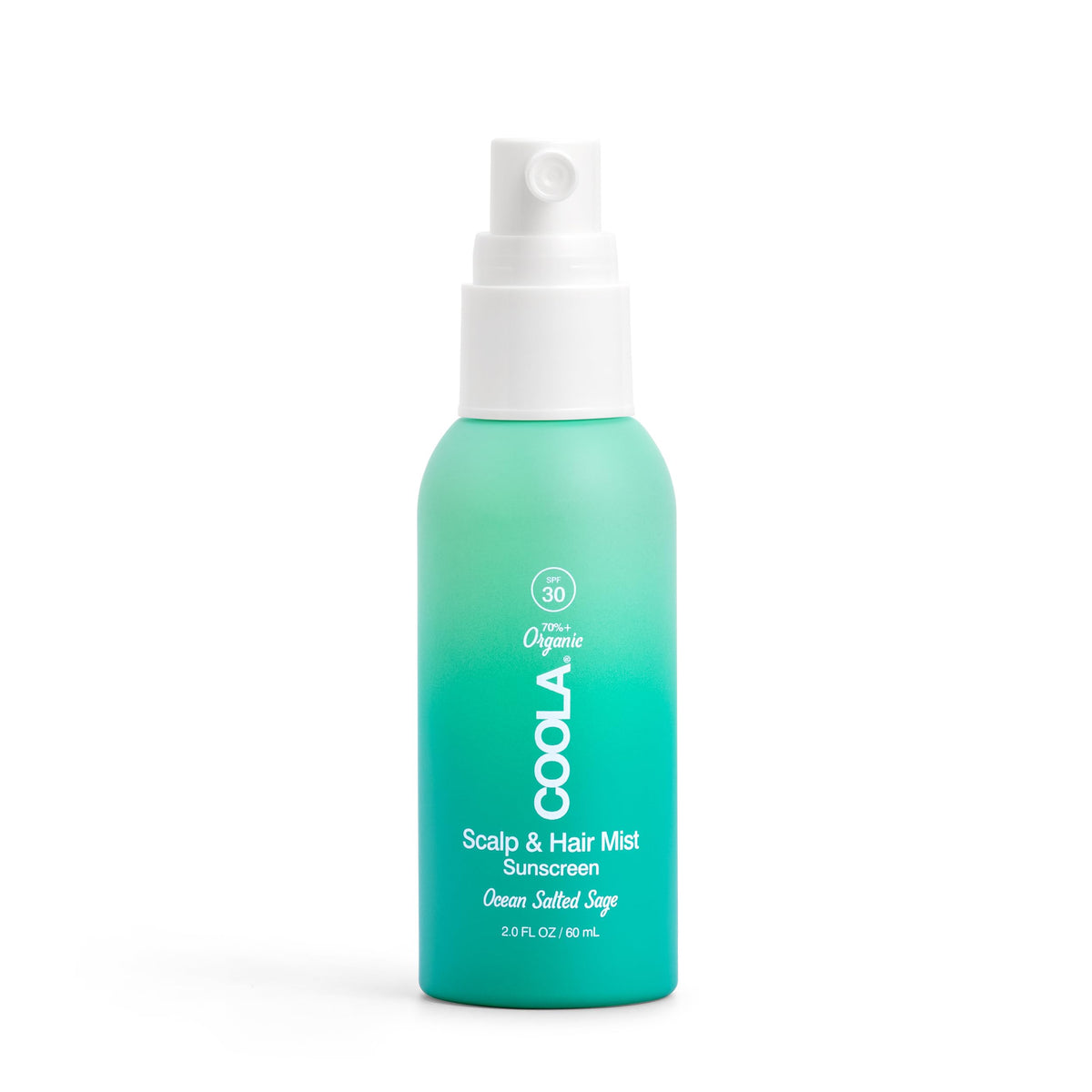 COOLA Organic Scalp Spray & Hair Sunscreen Mist SPF 30, Vegan, Ocean Salted Sage, 2 Fl Oz