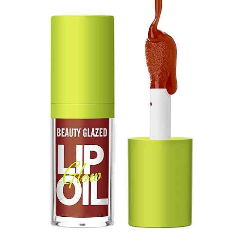 Beauty Glazed Lip Oil, Ultra-Hydrating Glossy Finish, Vegan Tinted Lip Gloss, 108# REBORN