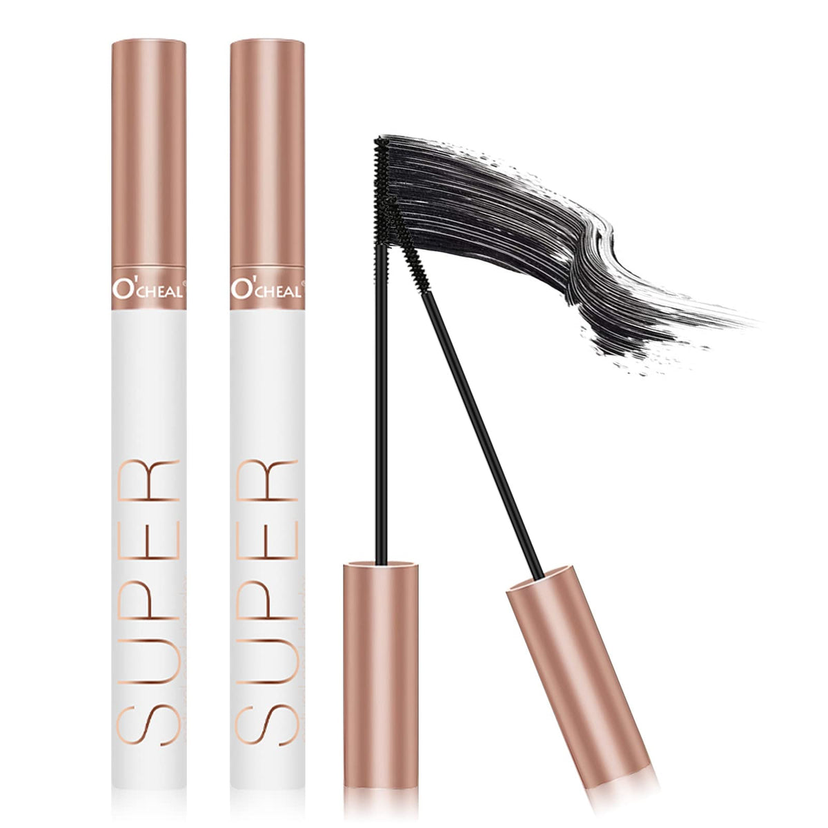 O'Cheal Voluminous Lash Lengthening Mascara - Waterproof, Flake-Free, Intense Black (Pack Of 2)