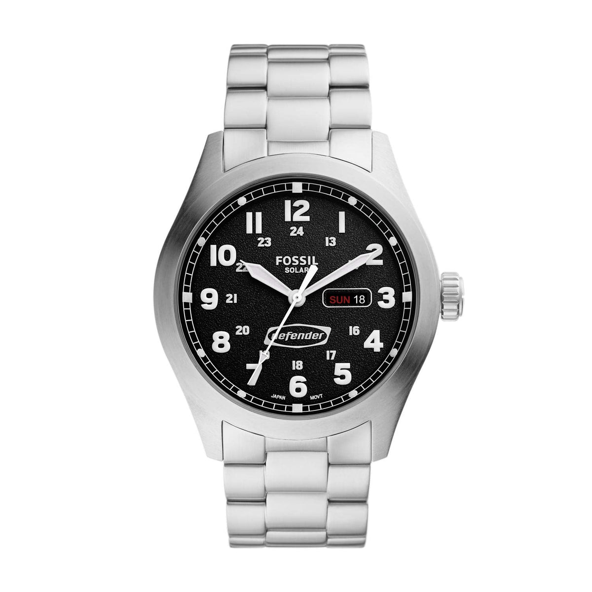 Fossil Men'S Defender Solar-Powered Stainless Steel Watch - Silver Fs5976