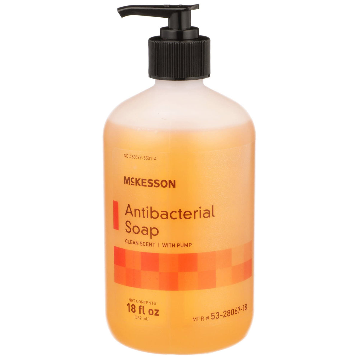 Mckesson Antibacterial Liquid Hand Soap, 18 Oz Pump Bottle, Clean Scent, Pack Of 1