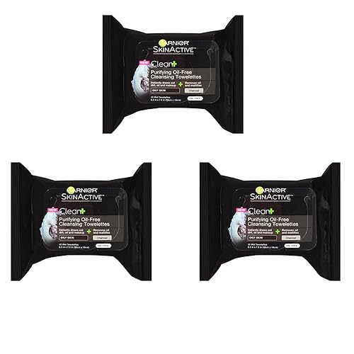 Garnier Skinactive Charcoal Makeup Remover Wipes, Oil-Free, 25 Count (Pack Of 3)