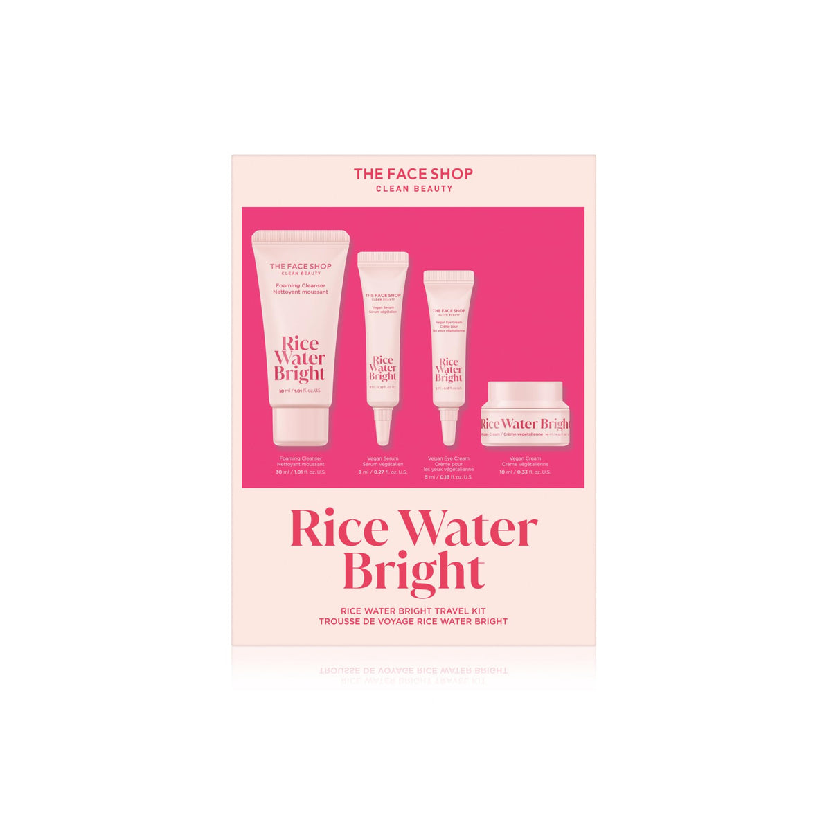 The Face Shop Rice Water Bright Travel Kit - Korean Vegan Skin Care Set For Dry Skin