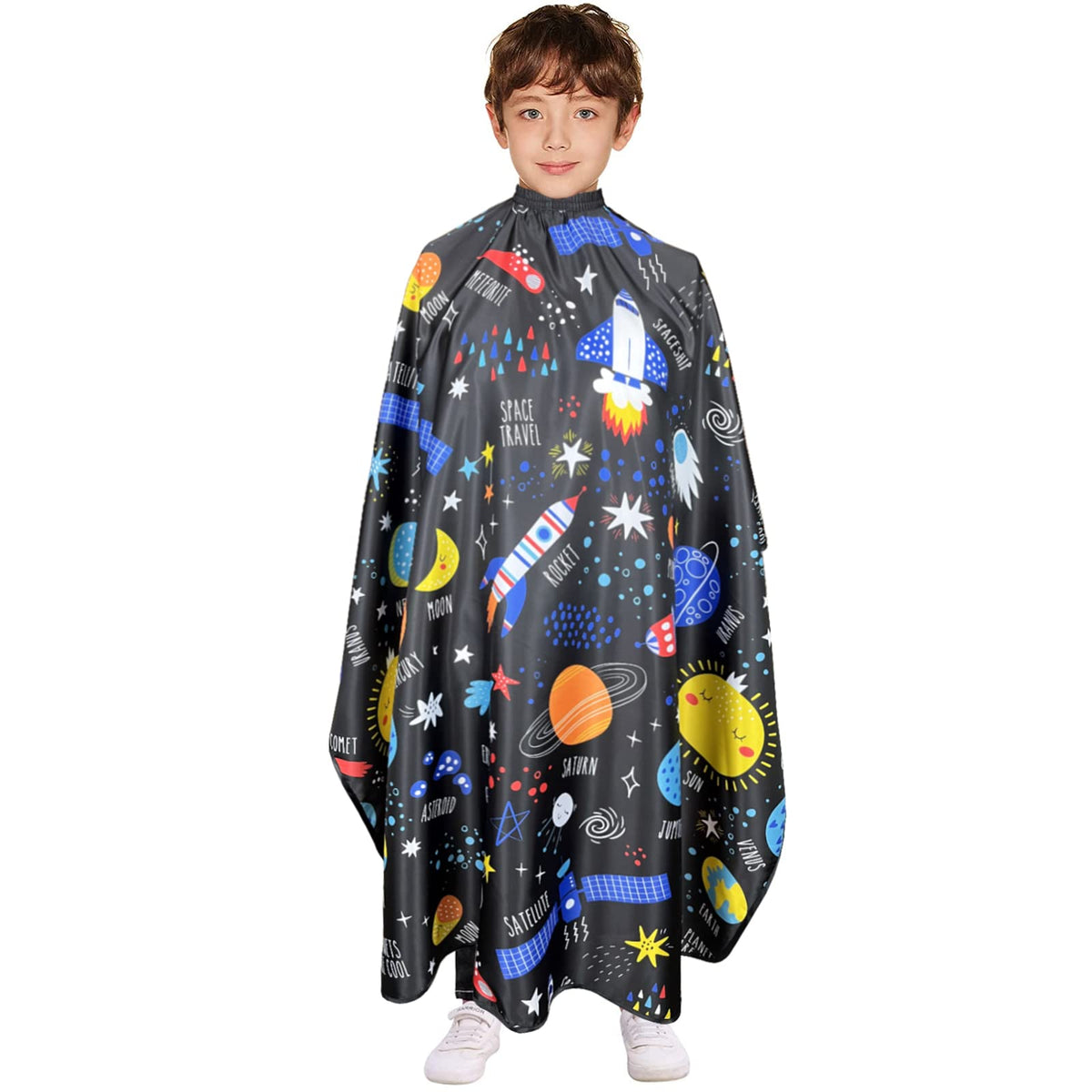 Pelocapa Kids Hair Cutting Cape - Waterproof, Lightweight, Machine Washable, Galaxy Pattern, 39”× 51”