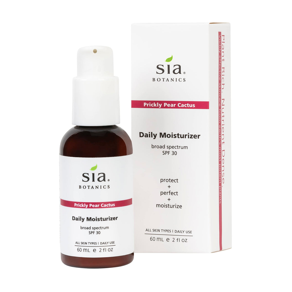 Sia Botanics Prickly Pear Daily Facial Moisturizer Spf 30 - Natural Skincare For Women, 2Oz