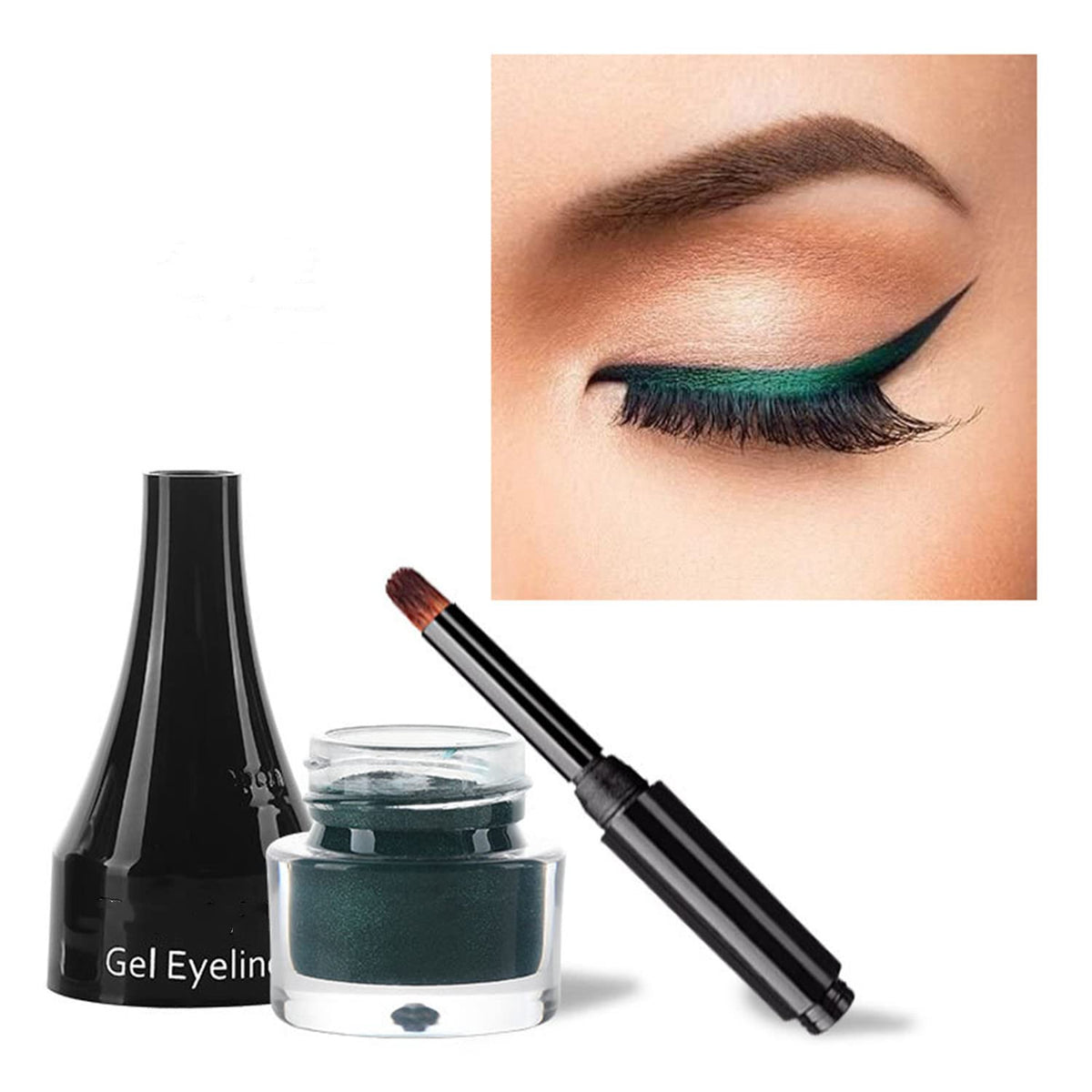 Maepeor Gel Eyeliner - 10 Colors, Waterproof, Matte, Long-Lasting, High Pigment, Brush Included, P