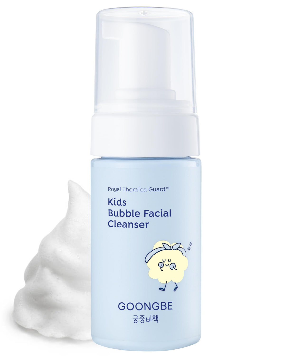 Goongbe Kids' Bubble Facial Cleanser - Low Ph, Hydrating Foam Wash, 3.38 Fl. Oz.