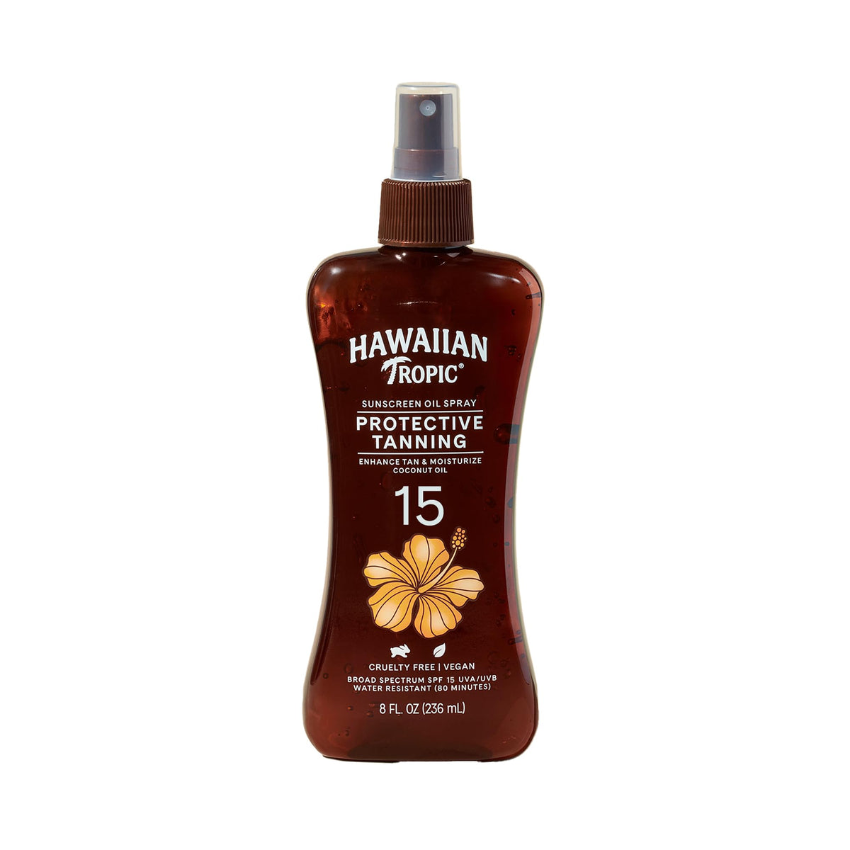 Hawaiian Tropic Spf 15 Tanning Oil Spray, 8Oz - Oxybenzone Free Moisturizing Sunscreen