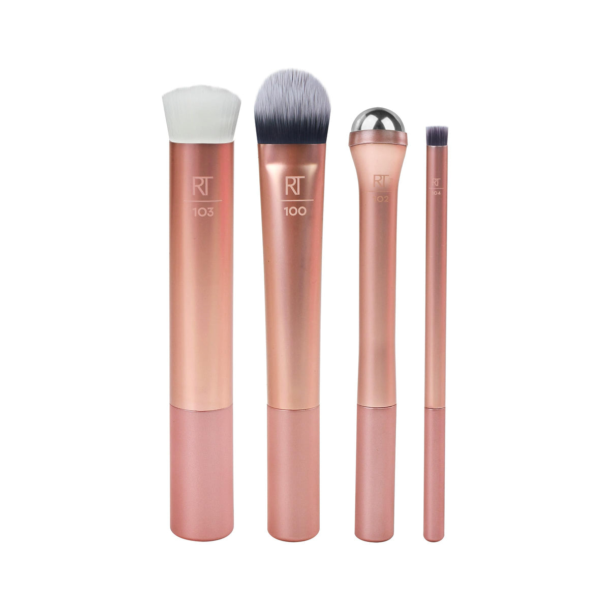 Real Techniques 4 Piece Prep & Prime Makeup Brush Set - Synthetic, Cruelty-Free, Vegan