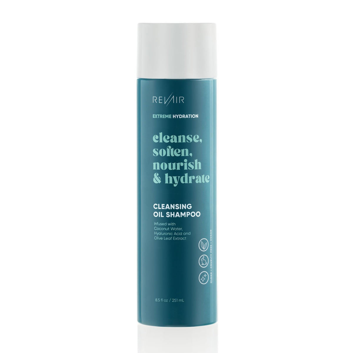 Revair Cleansing Oil Shampoo - Vegan Clarifying Shampoo For Curly Hair With Coconut Water & Hyaluronic Acid 8.5 Fl Oz