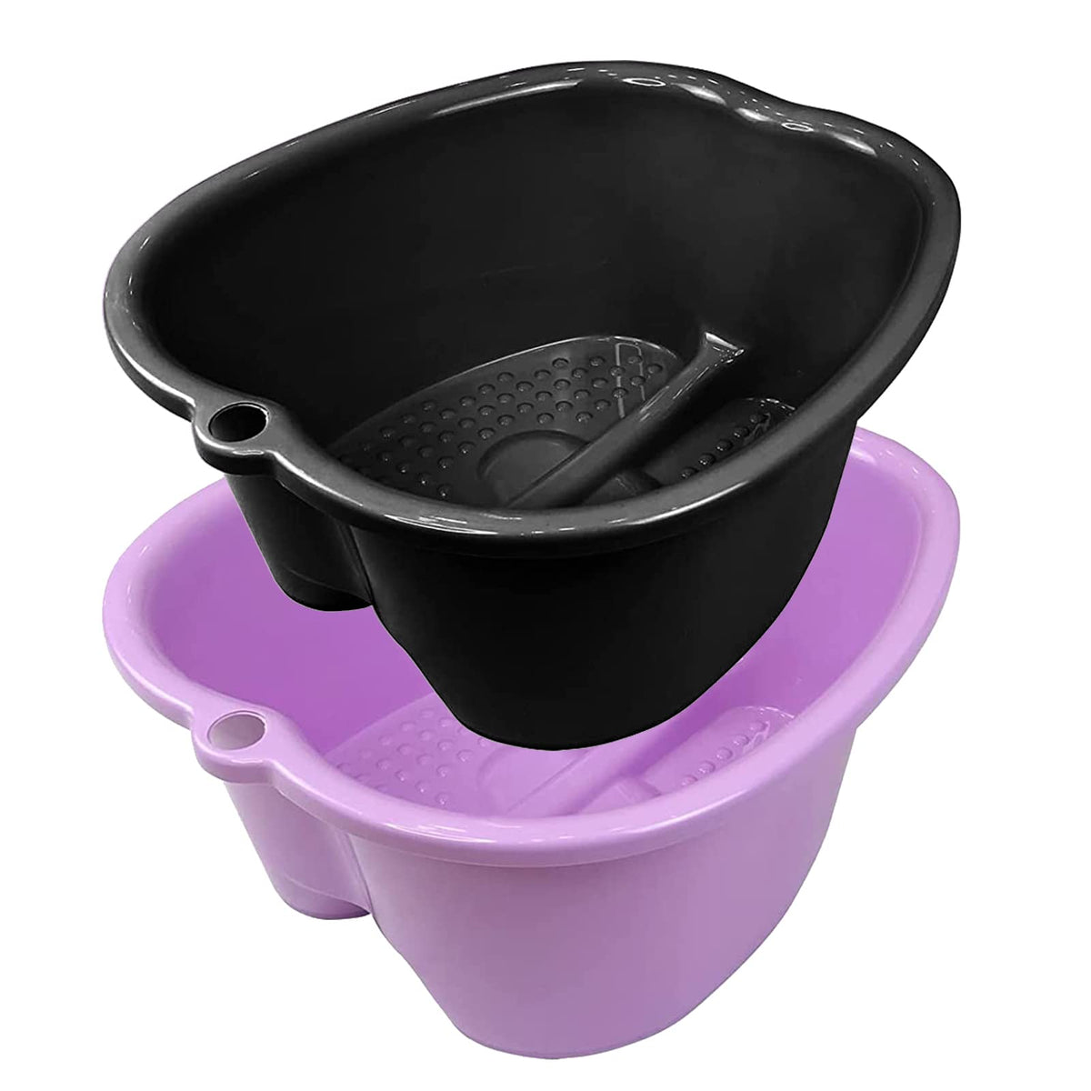 Homelex 2 Pcs Foot Soaking Bath Basin - Large Purple/Black Foot Spa Wash Tub For Home Use