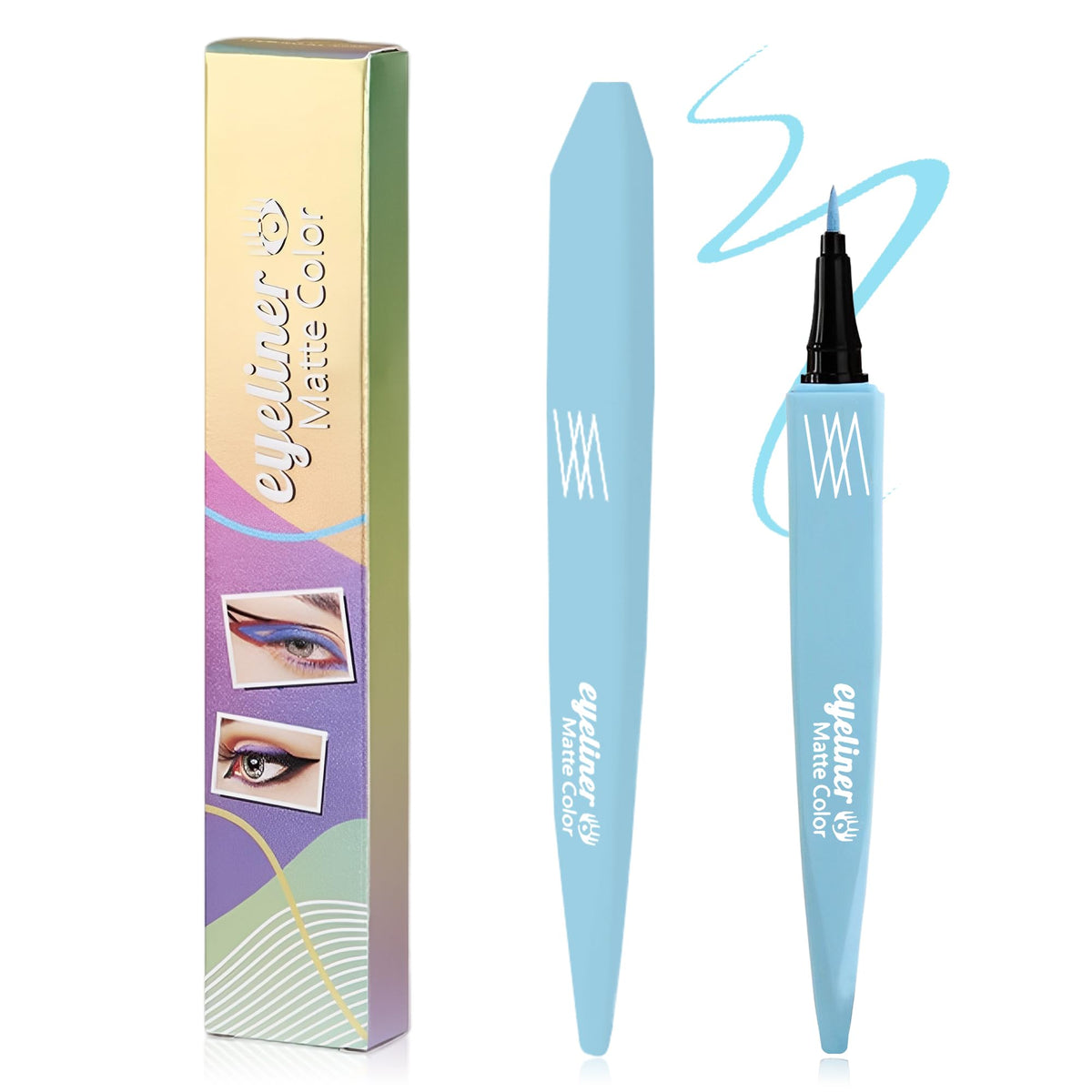 Lestpola Sky Blue Liquid Eyeliner Pen - Waterproof, Smudge Proof, Long-Lasting, High-Pigmented