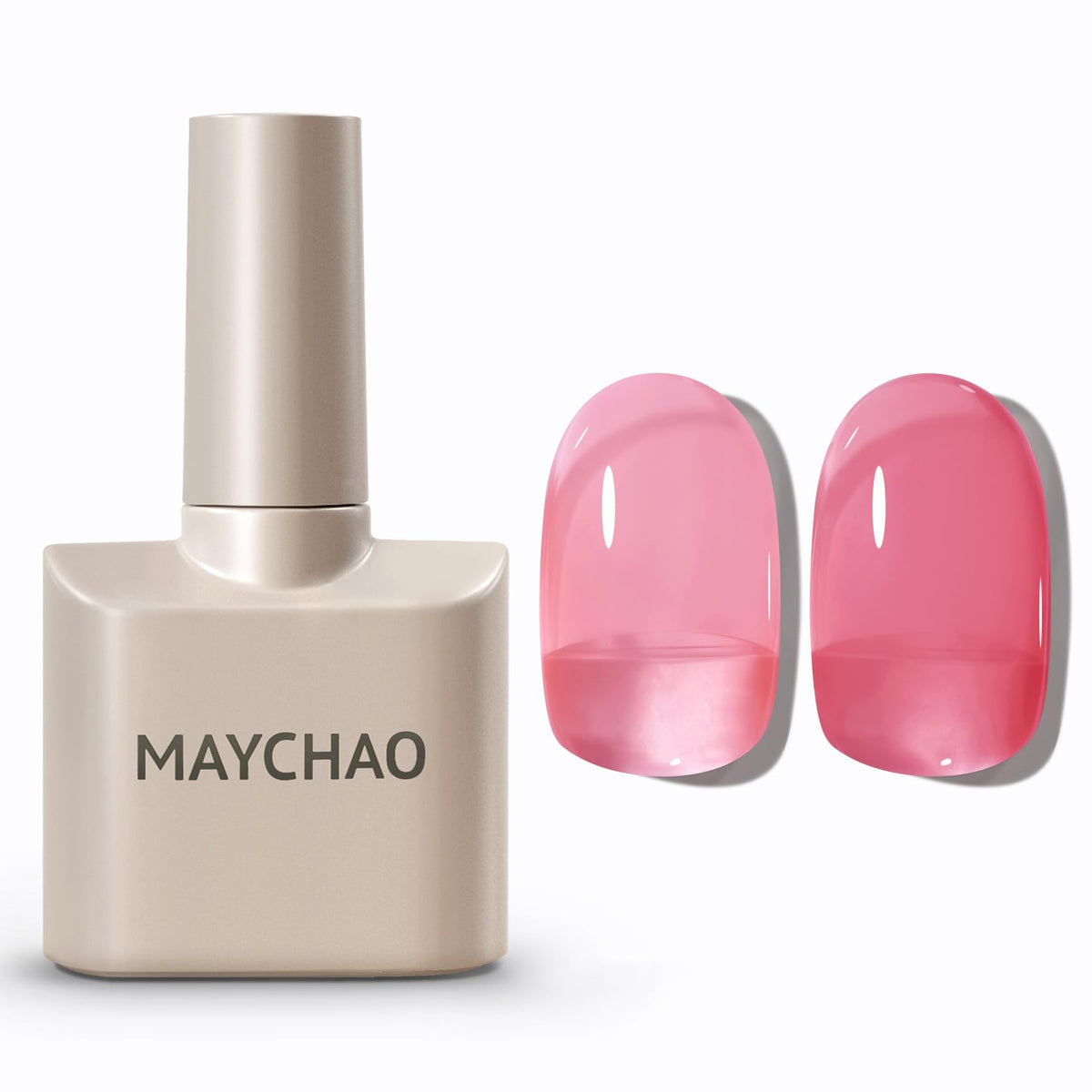 Maychao Watermelon Red Jelly Gel Nail Polish - 15Ml Soak Off Uv Led For Diy Manicure