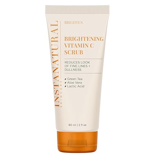 Instanatural Vitamin C Face Scrub - Exfoliating, Brightening, Anti-Aging With Green Tea & Aloe Vera 2Oz