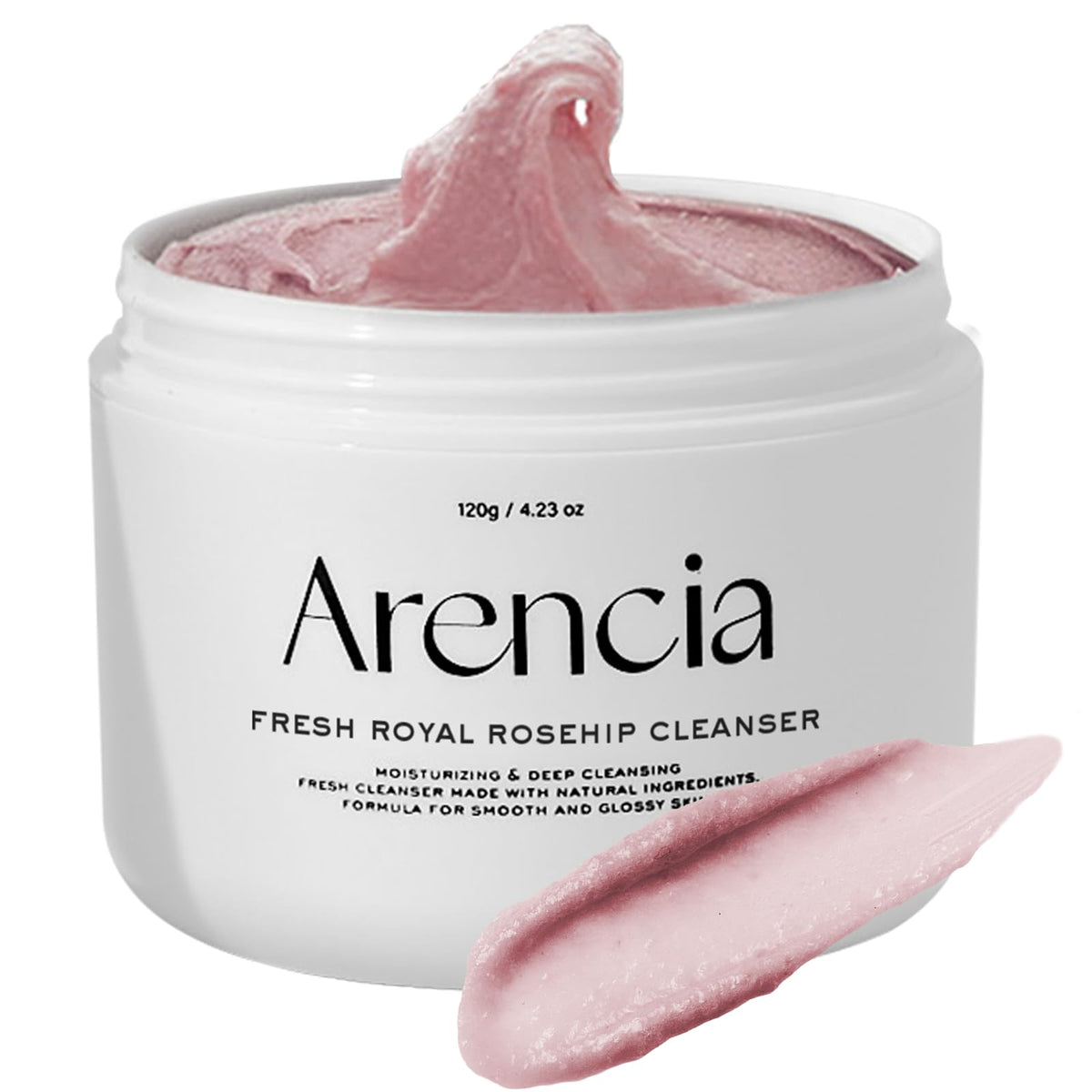 Arencia Rosehip Brightening Rice Mochi Cleanser & Scrub - Moisturizing & Exfoliating 4.23Oz