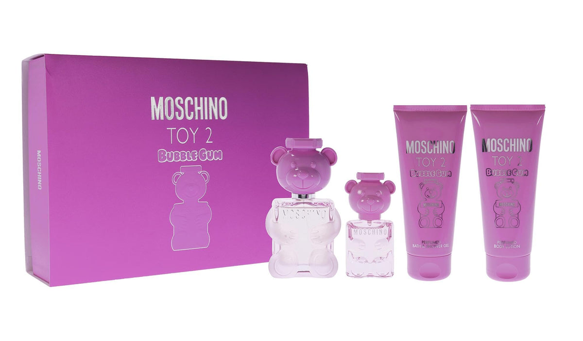 Moschino Toy 2 Bubble Gum 4 Pc Gift Set: Edt Spray & Body Lotion, Pink