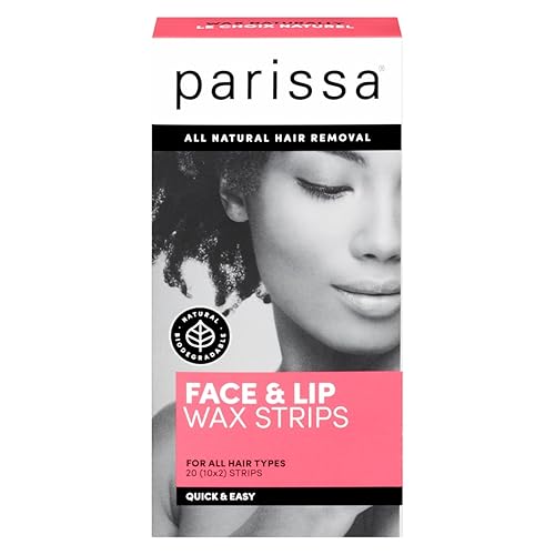 Parissa Face & Lips Wax Strips Kit - Biodegradable, At-Home Hair Removal, 20 Strips + Aftercare Oil