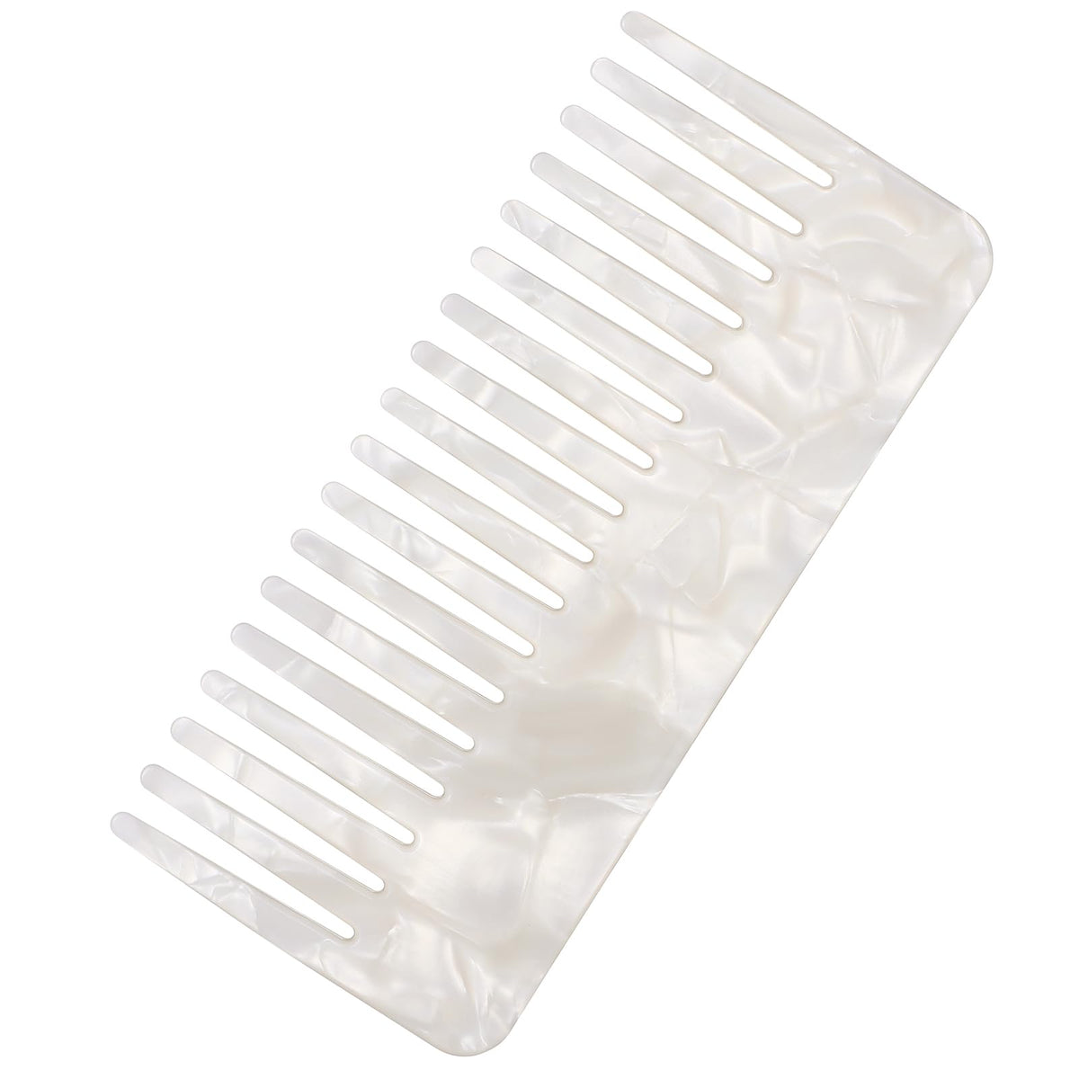 Luxshiny Wide Tooth Comb For Thick Curly Hair - Large Detangling Shower Comb, White