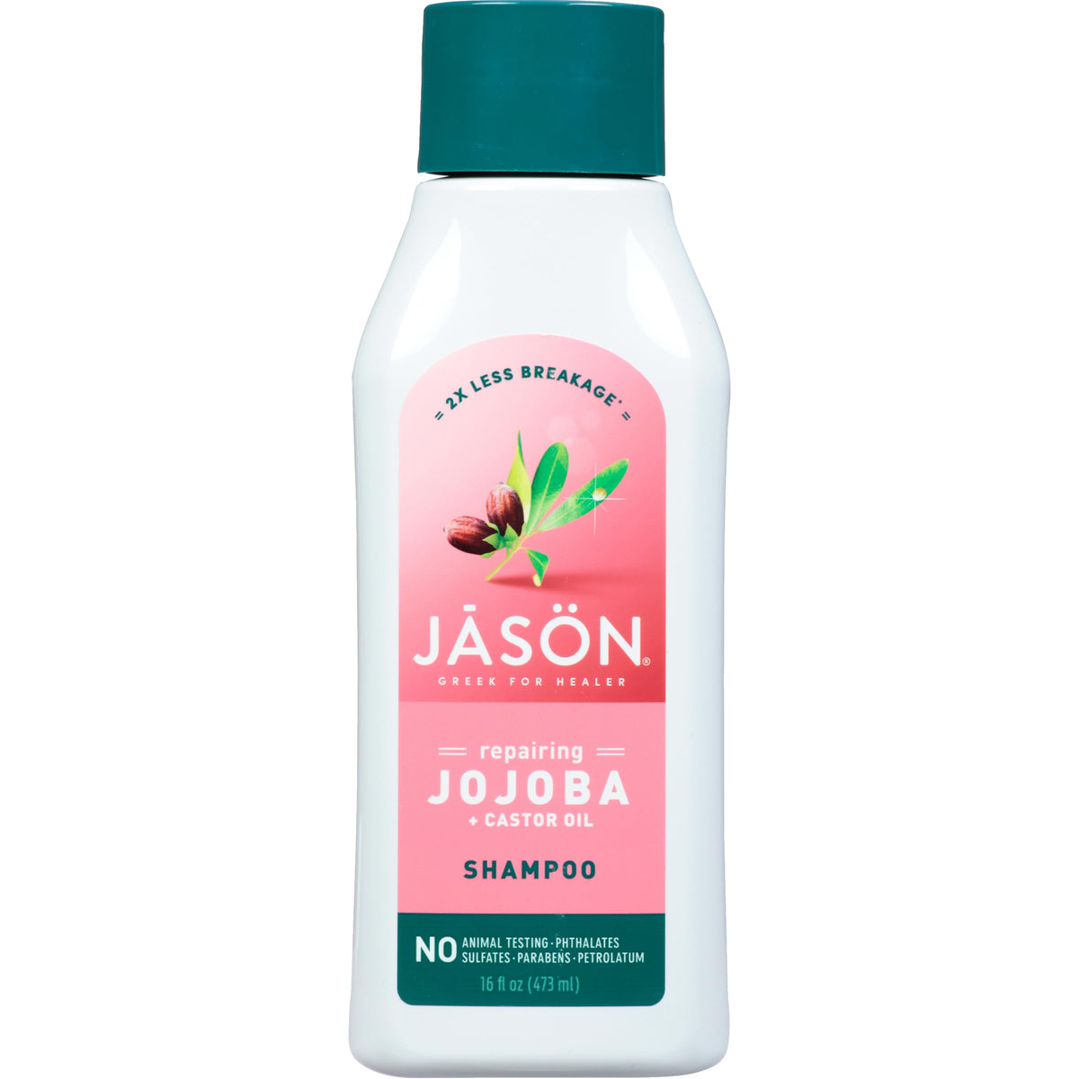 Jason Strong & Healthy Jojoba & Castor Oil Shampoo, 16 Fl Oz - Nourishing Hair Care