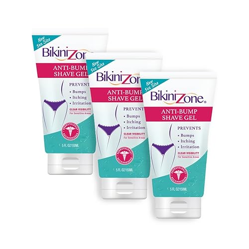 Bikini Zone Anti-Bump Shave Gel For Sensitive Areas, 5 Oz, 3 Pack - Transparent Blue