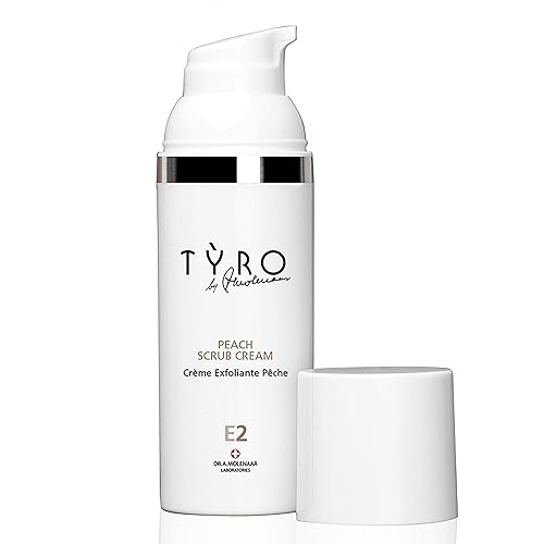 TYRO Peach Face Cream Scrub - Mild Exfoliating Cream for Soft Skin & Refined Pores - 1.69 Oz