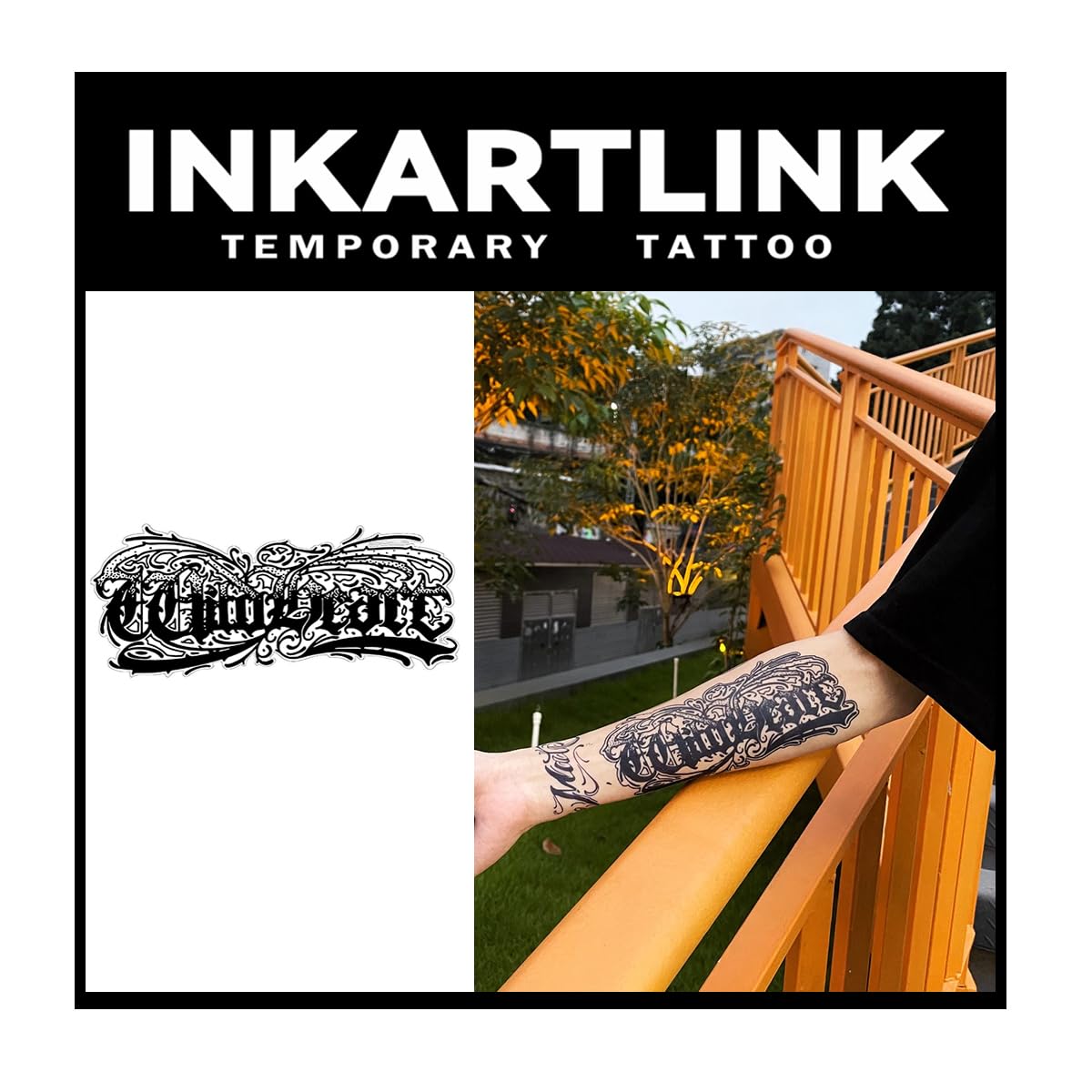 Inkartlink Large Semi Permanent Tattoo Sheets - Waterproof Wild Heart Design, Realistic Look