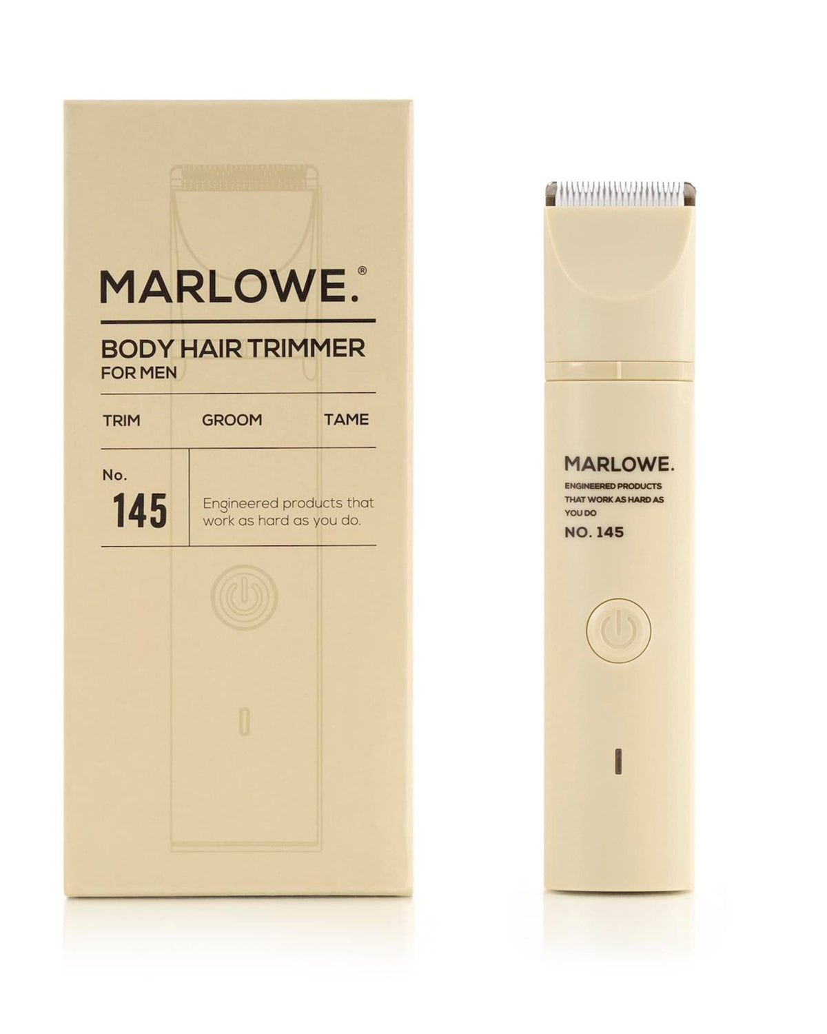 Marlowe. No. 145 Body Hair Trimmer For Men - Lightweight, Waterproof, Ceramic Blades, Desert Sand