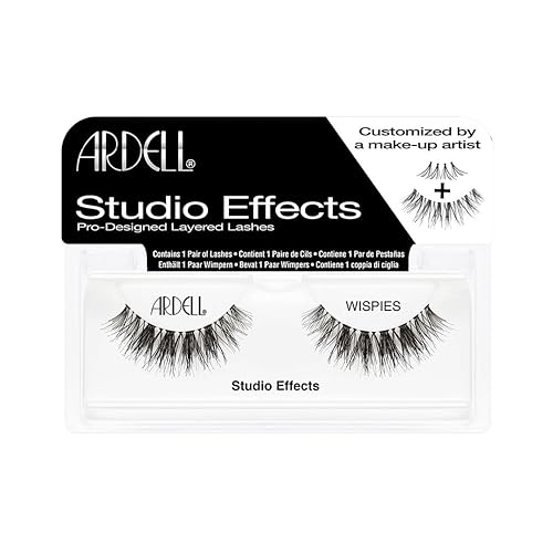 Ardell Lashes Studio Effect Wispies - Black, 1 Pair, Fluffy & Natural Look