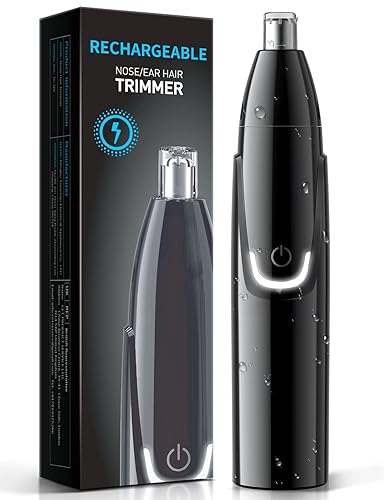 ZORAMI Rechargeable Ear & Nose Hair Trimmer - Painless Facial Hair Removal for Men & Women, Black