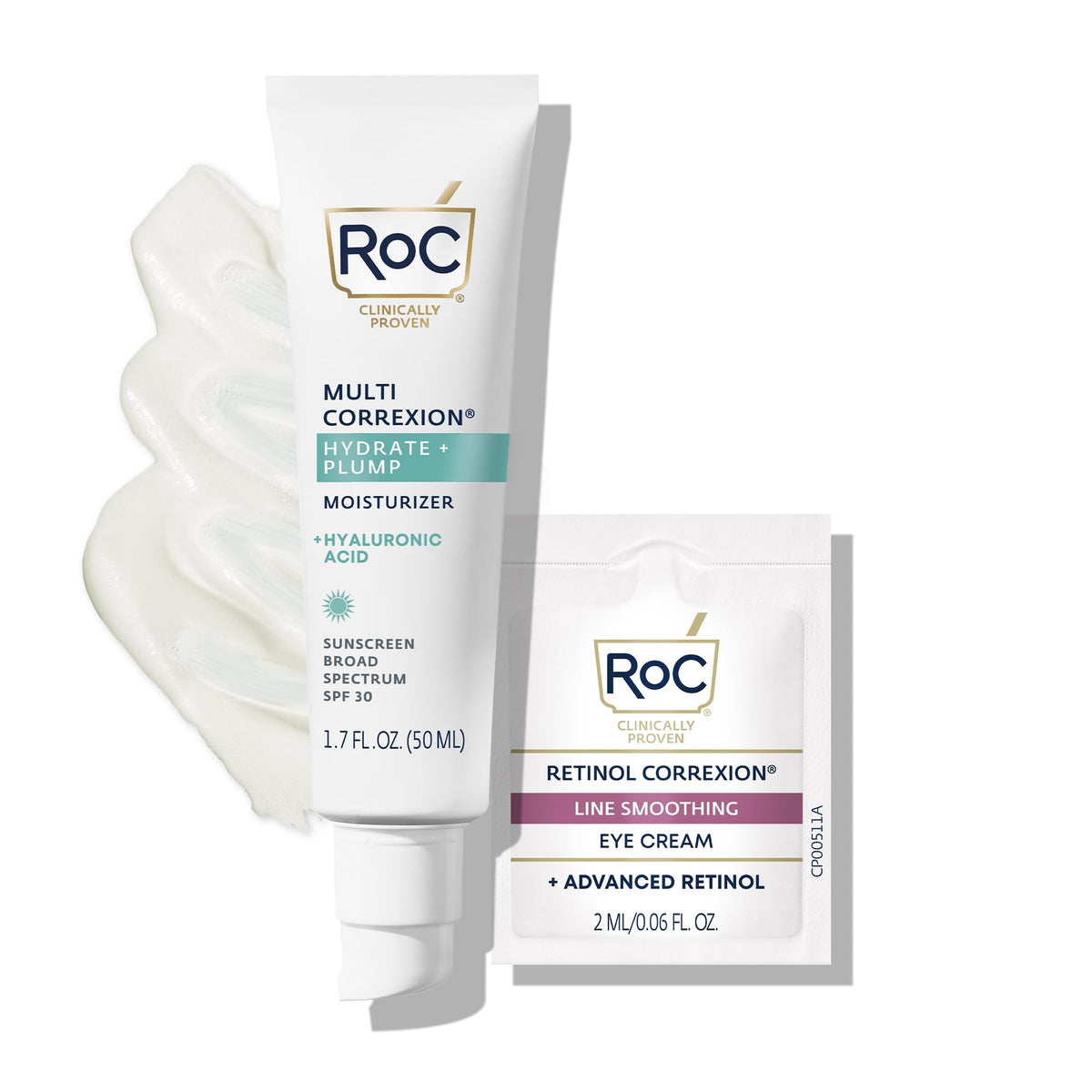 Roc Hyaluronic Acid Anti-Aging Face Moisturizer With Spf 30 & Retinol Eye Cream, 1.7 Oz