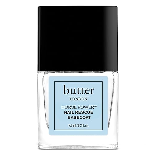 Butter London Horse Power Base Coat Nail Polish - Strengthens & Repairs Damaged Nails, 0.2 Fl Oz