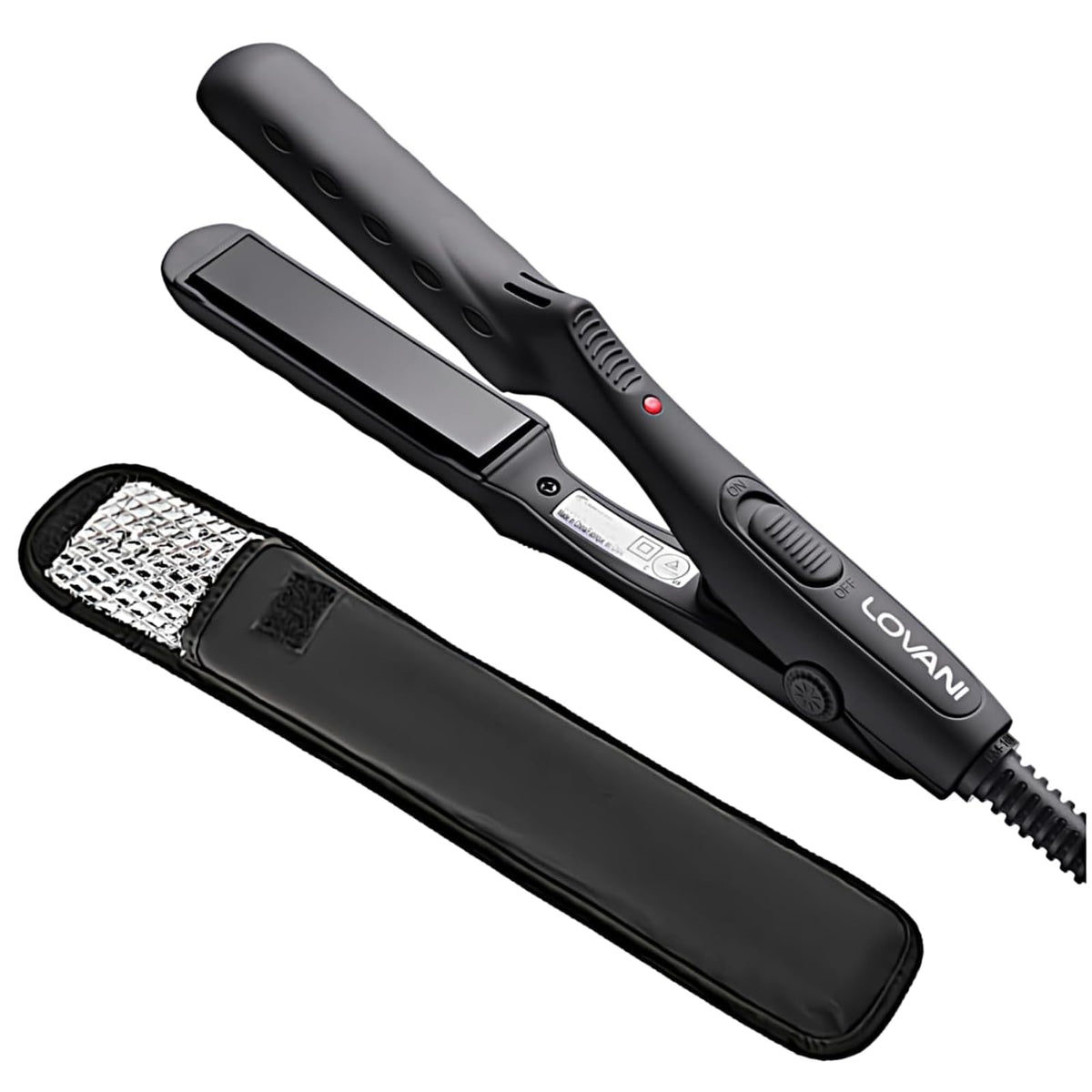 LOVANI Mini Flat Iron - Tourmaline Ceramic Hair Straightener, Travel Dual Voltage, Black