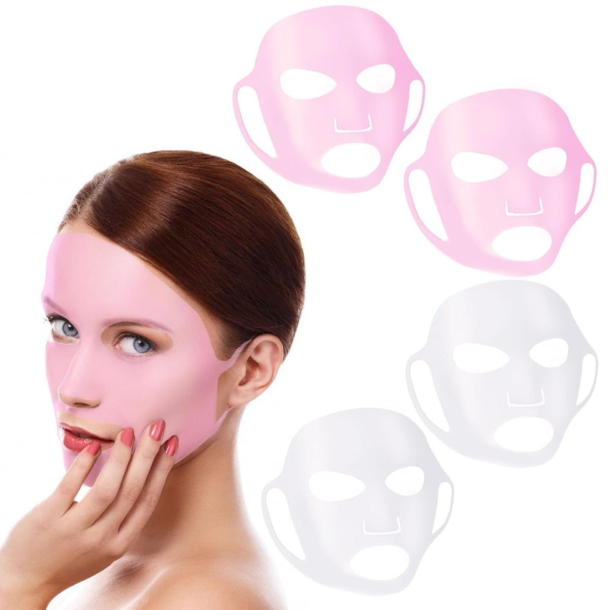 Ideal Swan Reusable Silicone Face Mask Holder - 4 Pack, Moisturizing & Anti-Evaporation Tool