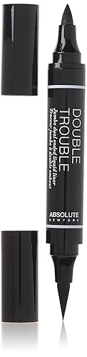 Absolute New York Double Trouble Liner - Black, 1 Count, Perfect for Bold Eye Looks