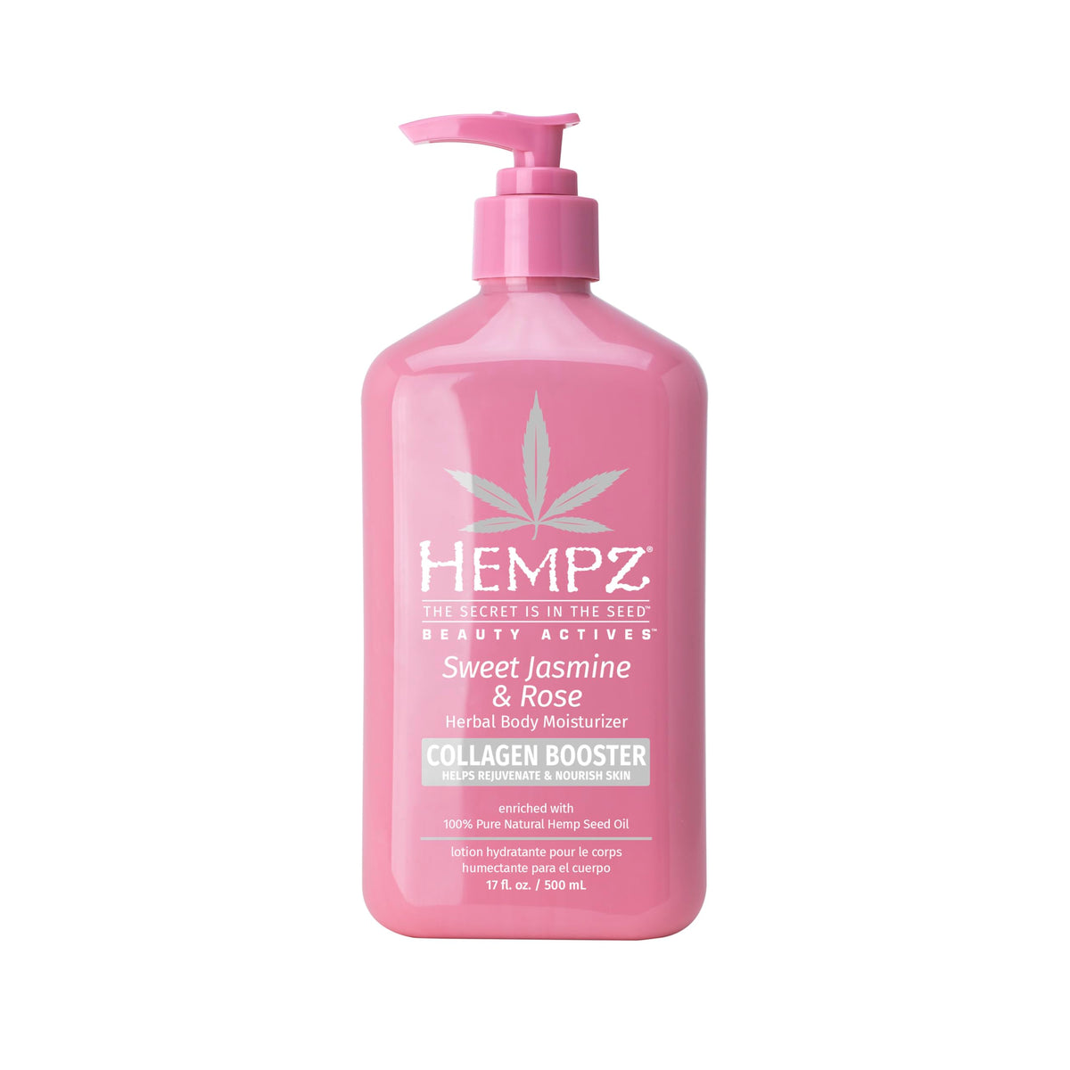 Hempz Sweet Jasmine & Rose Body Moisturizer, 17 Fl Oz - Vegan Lotion With Hemp Seed Oil