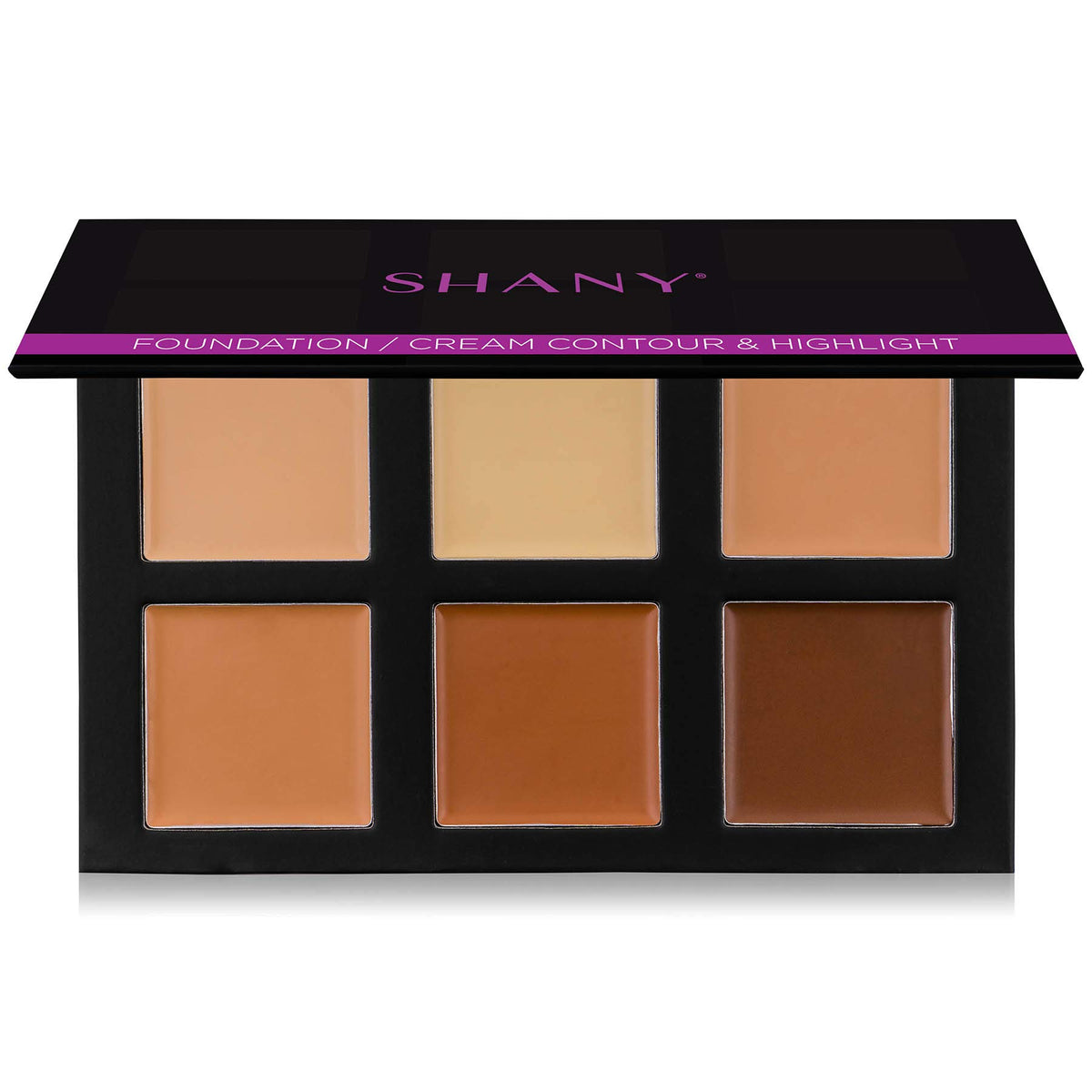 Shany 6 Color Foundation Cream Contour & Highlight Makeup Palette With Mirror - 1 Count