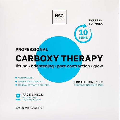 Nsc Korean Carboxy Co2 Therapy Face & Neck Mask Set Of 5 - Hydrating Anti-Aging Gel Masks