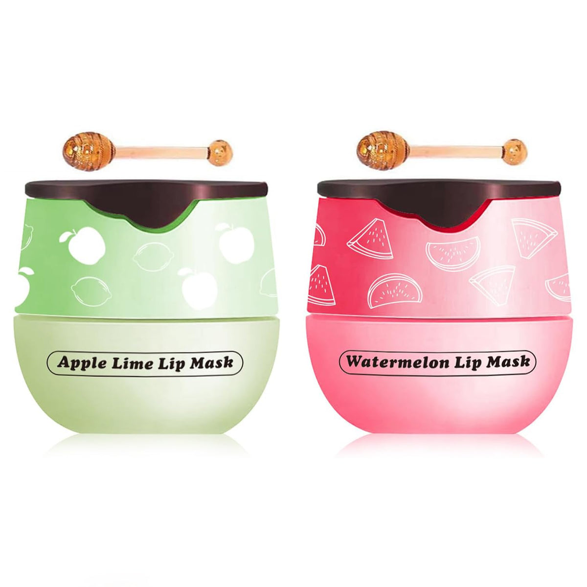 Tiejdhr 2 Pcs Apple Lime & Watermelon Lip Balm & Honey Strawberry Lip Mask, 1 Oz