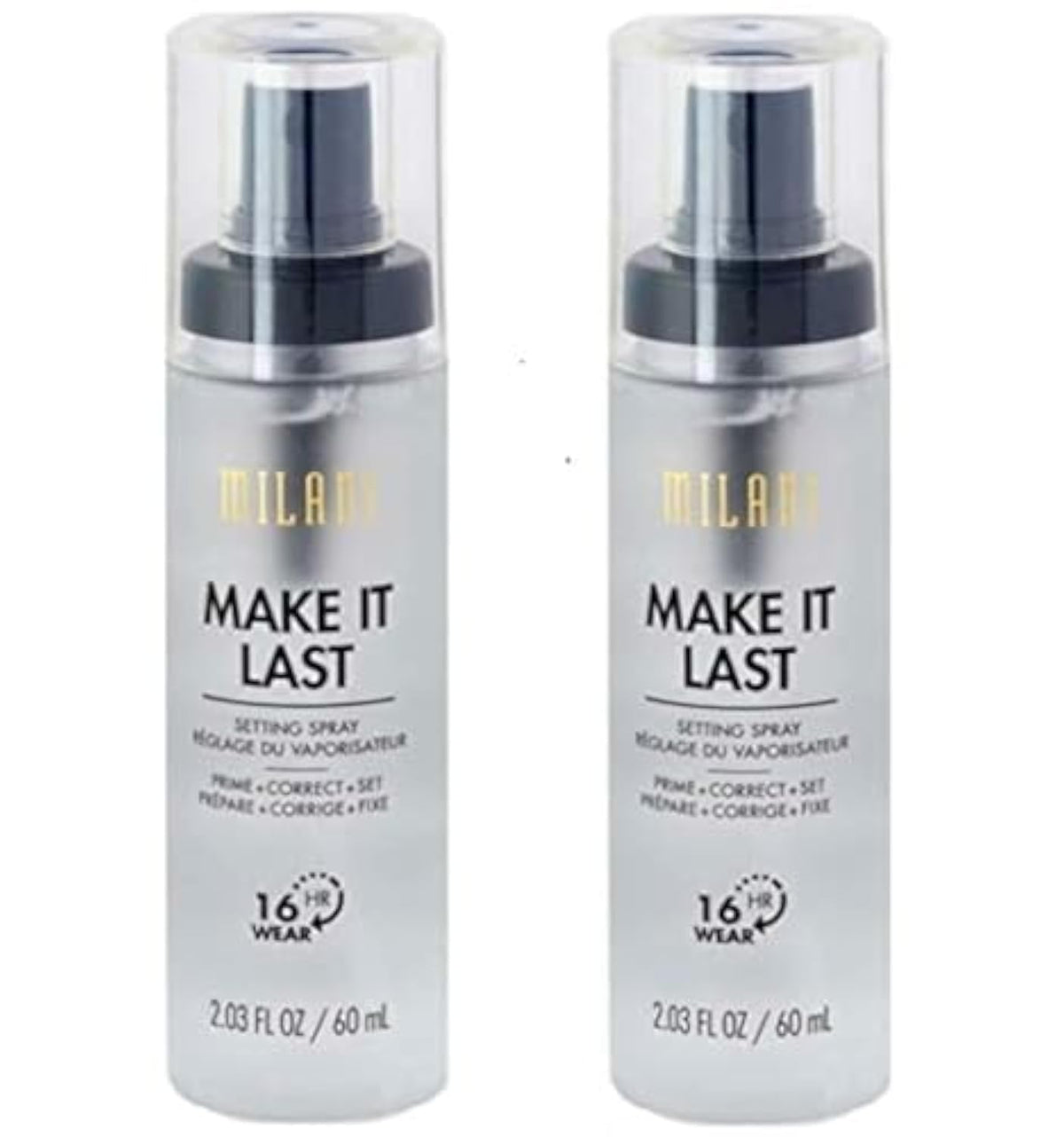 Milani Make It Last Setting Spray - Pack Of 2, 16 Hr Wear, 2.03 Fl Oz, Multicolor