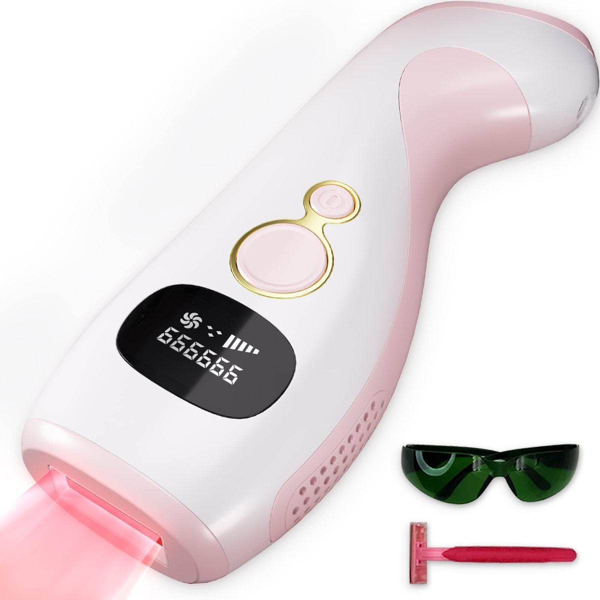 ZAPAL IPL Hair Removal Device for Women & Men - Permanent At-Home Facial Hair Reduction, Pink