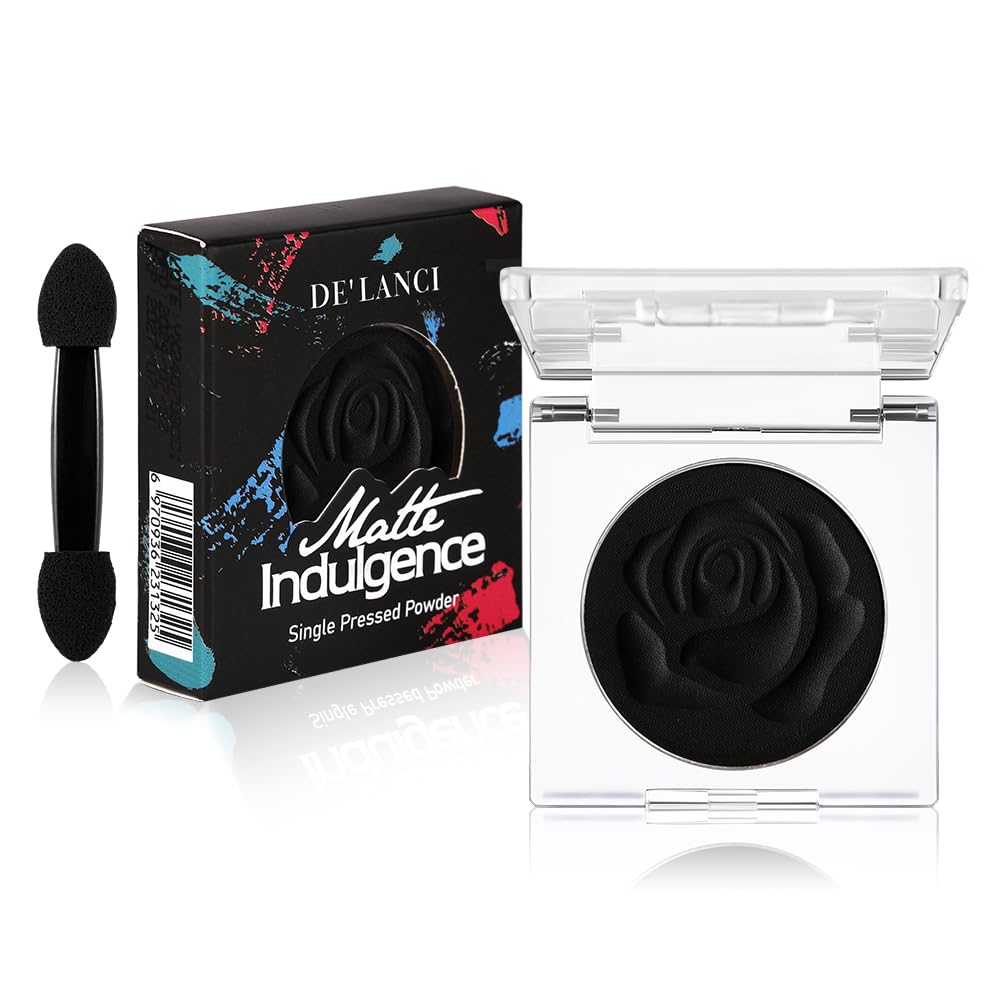 Ecofavor Black Matte Eyeshadow - High Pigment, Waterproof, Long-Lasting For Smokey Looks