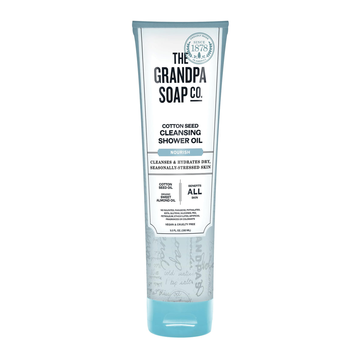 The Grandpa Soap Company Cottonseed Oil Body Wash - Vegan, Cruelty-Free, 9.5 Fl Oz