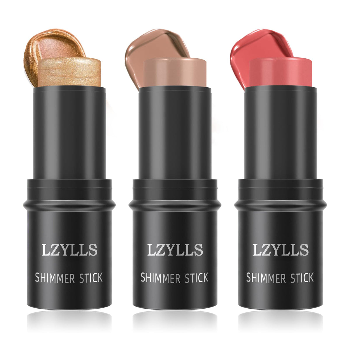 Lzylls 3P Cream Blush Stick - Waterproof, Lightweight, Long-Lasting 2-In-1 Blush & Lip Tint