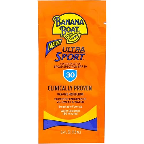 Banana Boat Sport Sunscreen Lotion, Spf 30, Travel Packets, 0.4 Fl Oz (Pack Of 12)