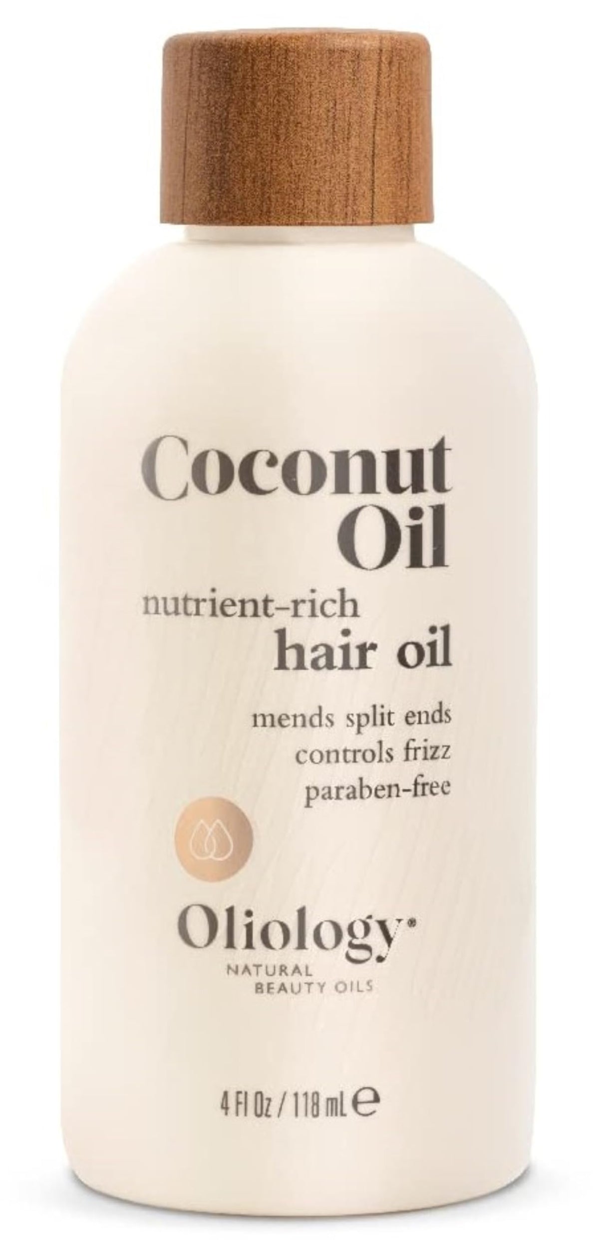 Oliology Coconut Hair Oil - Split Ends Treatment, Frizz Control & Hydration - 4oz, Paraben Free