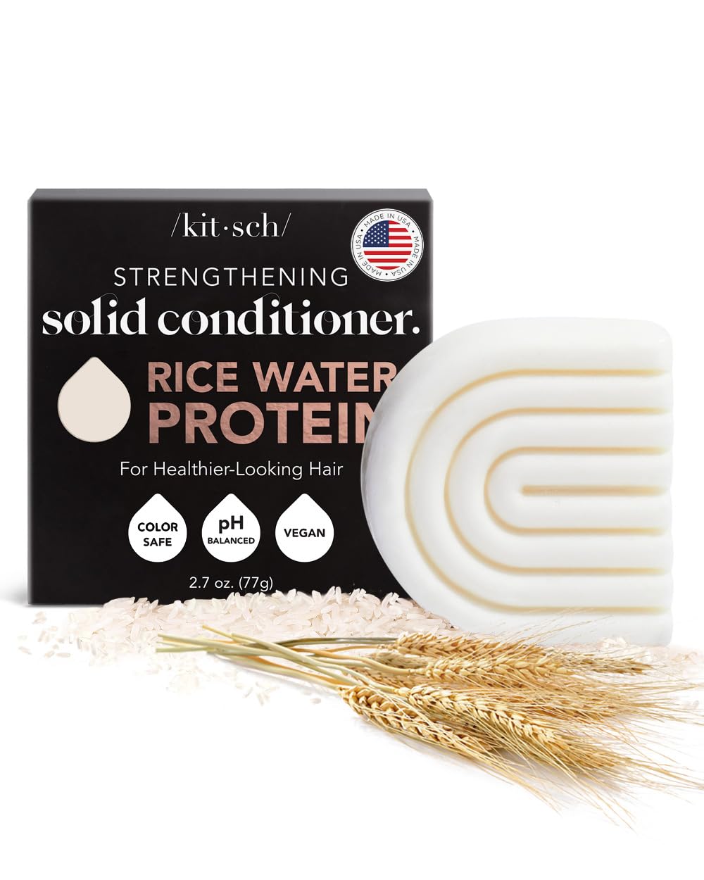 Kitsch Rice Water Protein Conditioner Bar - Eco-Friendly, Paraben & Sulfate Free, 2.7 Oz