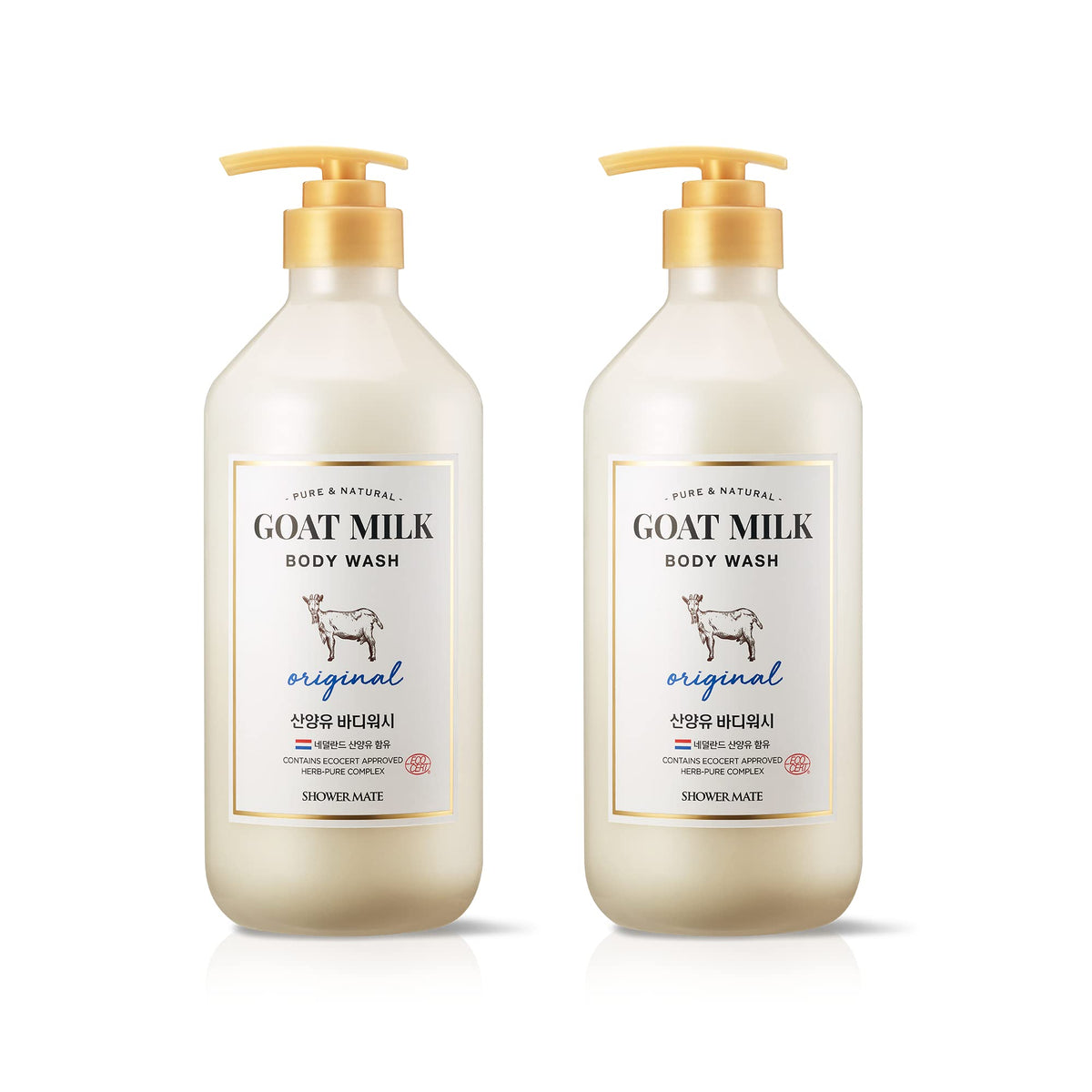 Showermate Goat Milk Body Wash, Moisturizing Ph Balancing Cleanser, 27 Fl Oz, Pack Of 2