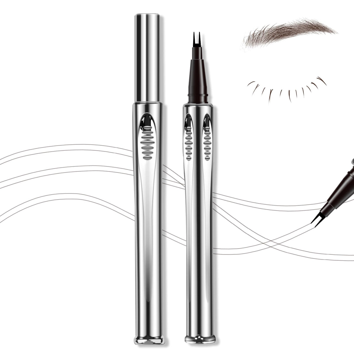 Hosaily Microblading Eyebrow Pen, Waterproof, Long Lasting, Dark Brown, Hair-Like Finish