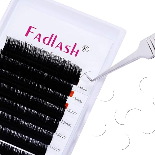 FADLASH Eyelash Extensions D Curl 0.15mm Mix Tray 8-14mm Classic Individual Lashes